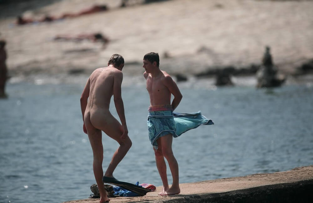 Nudists Boys - Water Prep On The Ledge - nudism blog
