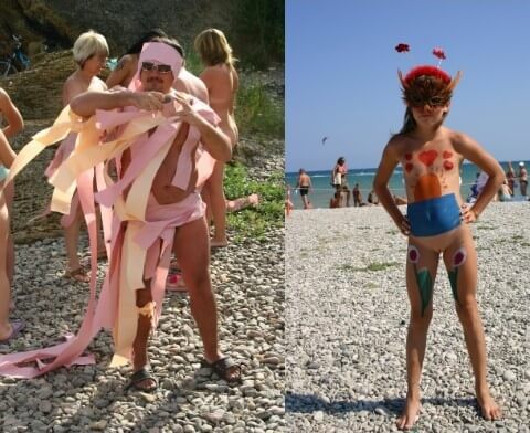 Natural Mud Camouflaging pics - nudism blog