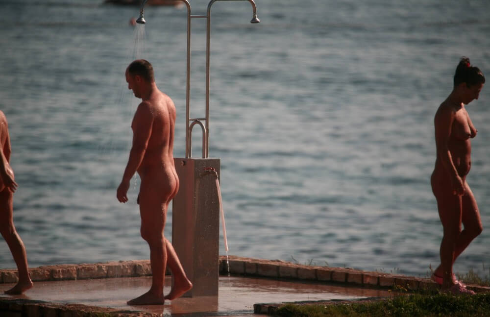 Naturist Shower at Dusk pics - nudism blog