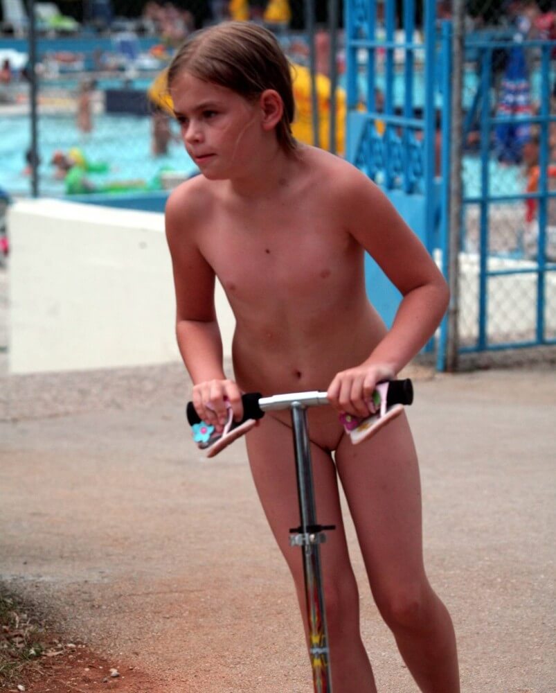 Pool-Side Naturist Scooter pics - nudism blog